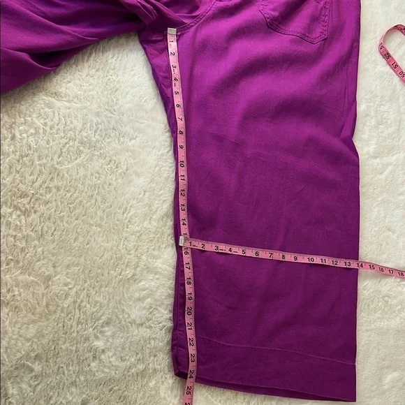 MAEVE ANTHROPOLOGIE The Colette Linen Pants Cropped High Rise Wide Leg Plus 22W - Picture 9 of 17